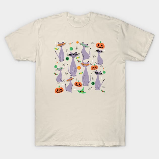 Trick Or Treat Masquerade Cats T-Shirt by LittleBunnySunshine